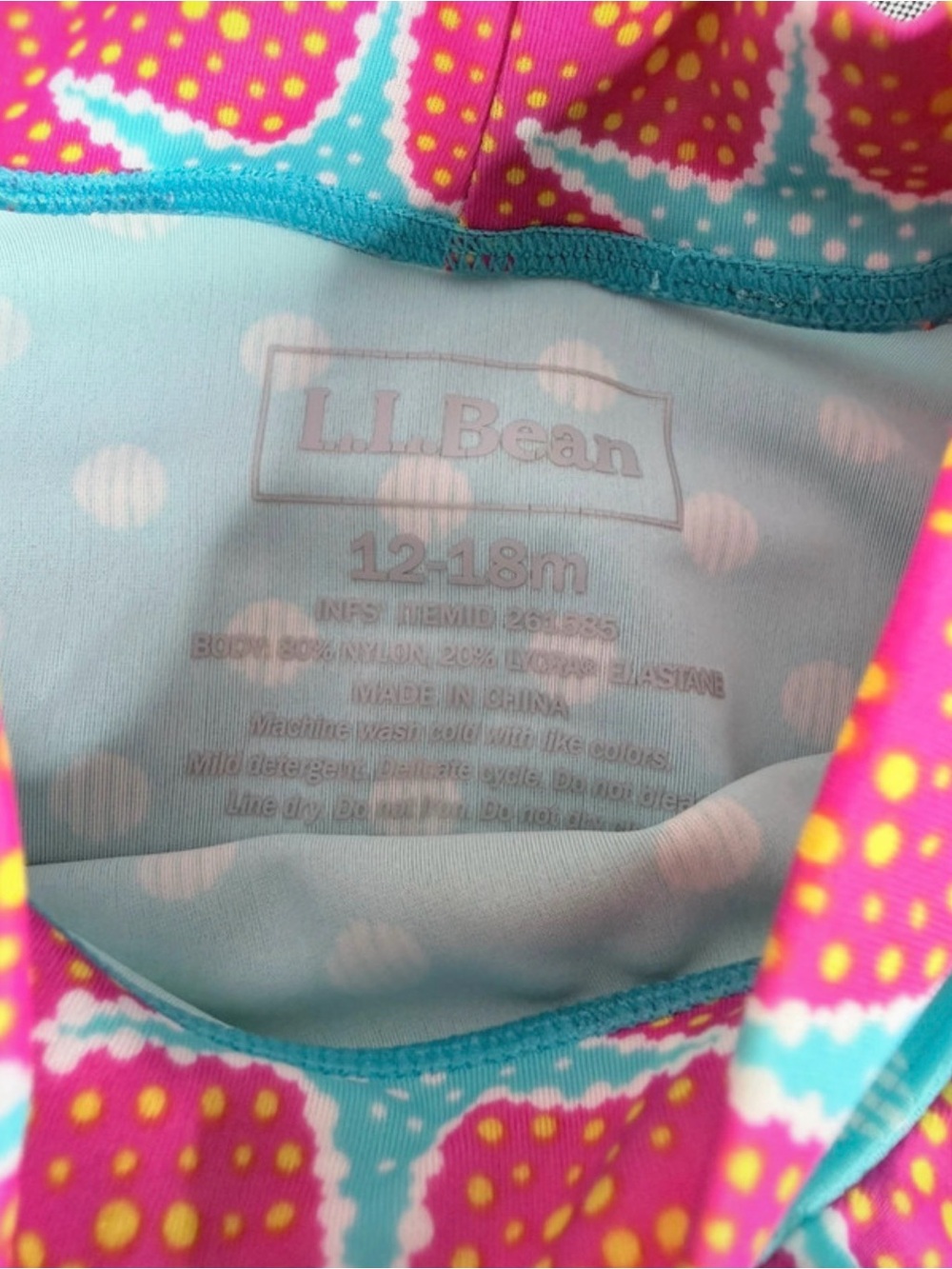 L.L. Bean Infant Sun Swim Shirt Size 12-18 Months - Picture 3 of 4
